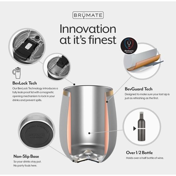 SET OF 2- BRUMATE UNCORK'D XL 14oz WINE TUMBLERS, GLITTER MERMAID - Picture 6 of 6